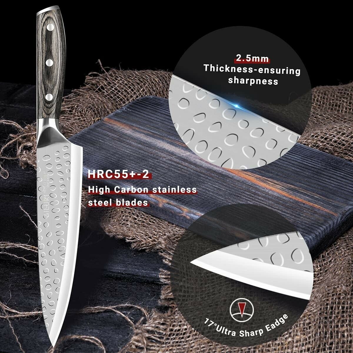 Knife Set,21 PCS Kitchen Knife Set with Block Wooden,Japanese Stainless Steel - Fresh Stock Dated February 2026