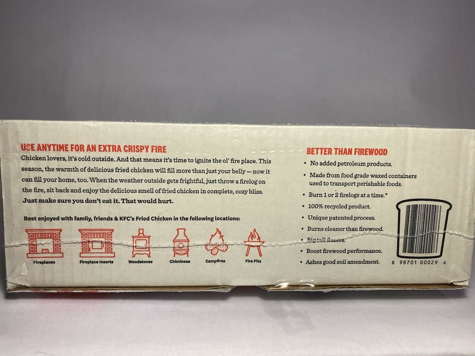 LIMITED EDITION 11 - KFC Firelog with 11 Herbs and Spices Set Of 2/FAST SHIPPING - Fresh Stock Dated January 2026