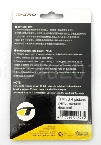 Tektro ORION HD-M745/DORADO 4P HD-E725 Metal Ceramic Bike Disc Brake Pad 1Pair - Fresh Stock Dated December 2025