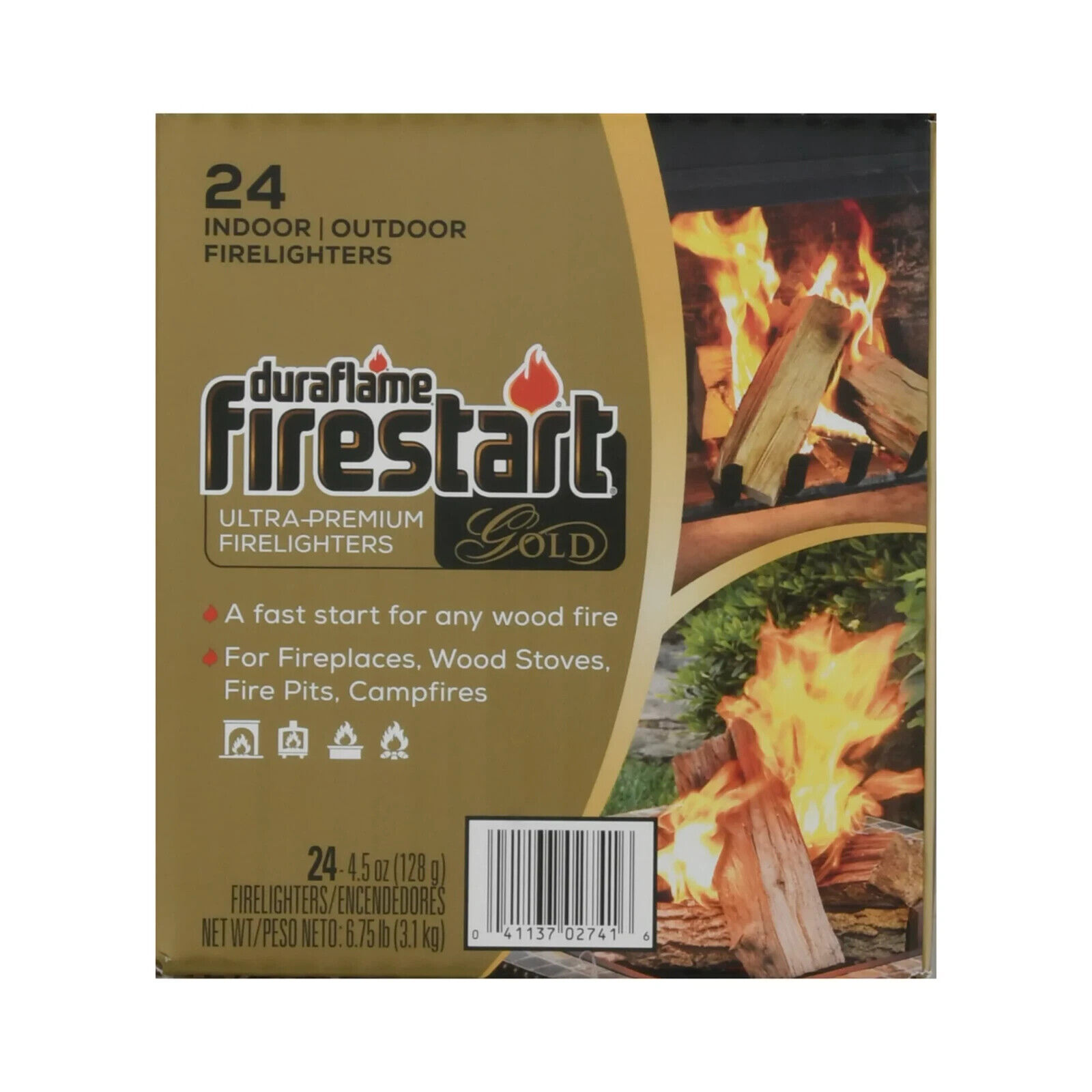Duraflame Firestart Gold Ultra Premium Fire Starter 24-Pk Just light the wrapper - Fresh Stock Dated January 2026