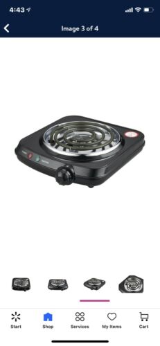 Mainstays Lightweight Adjustable Single Burner Kitchen Stove Top - Fresh Stock Dated February 2026