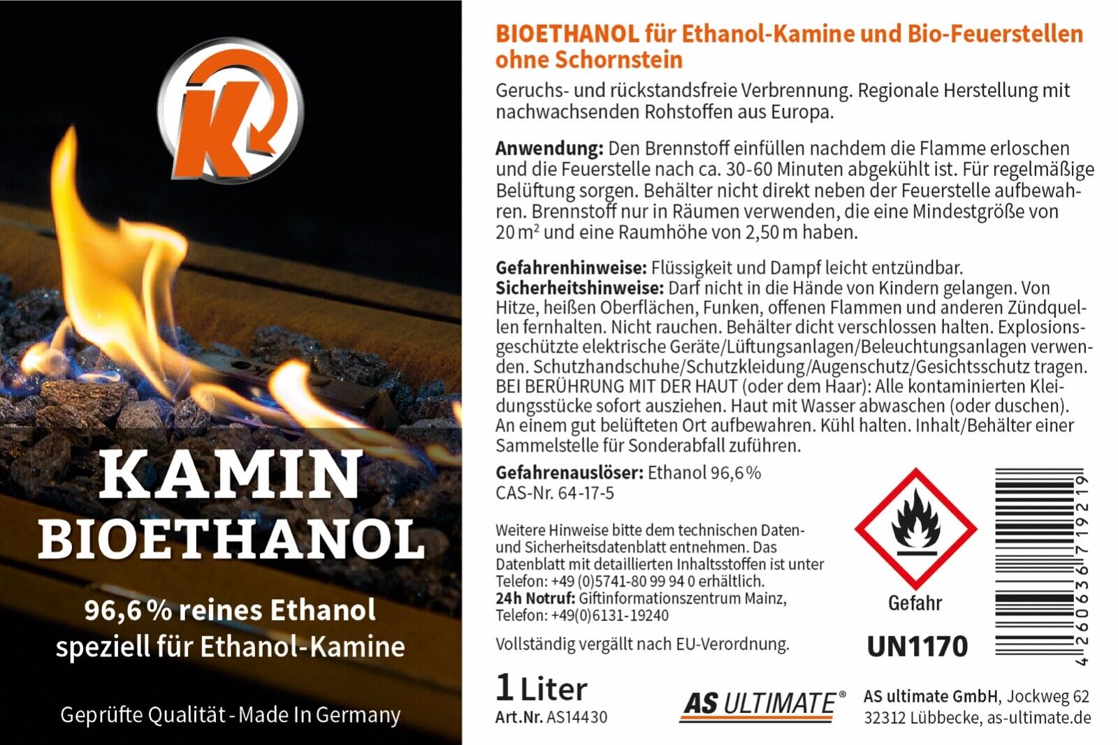 Bioethanol 338.1oz (2 Canister A 169.1oz) - Fresh Stock Dated January 2026