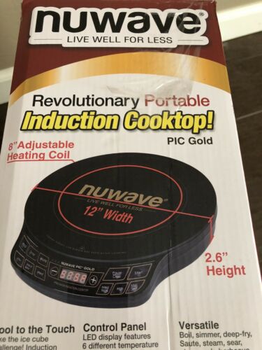 NuWave 12 in PIC Gold Precision Induction Cooktop in Black with 10.5 in Fry Pan - Fresh Stock Dated February 2026