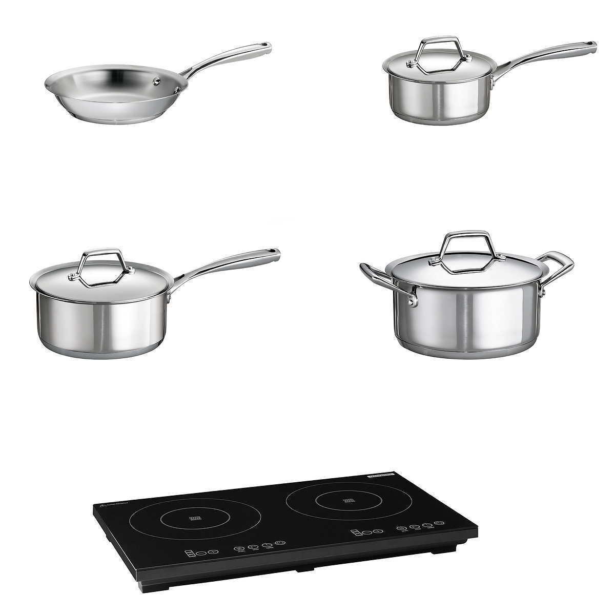 Tramontina, 8-Pc Double Hob Induction Cooking Cooktop System | Cookware + Lids - Fresh Stock Dated February 2026