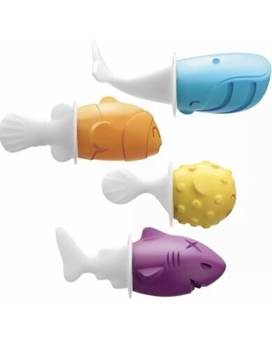 Zoku Fish Pop Molds 5 Friends & Fish Explorer-Shaped Popsicle Molds One Tray - Fresh Stock Dated February 2026
