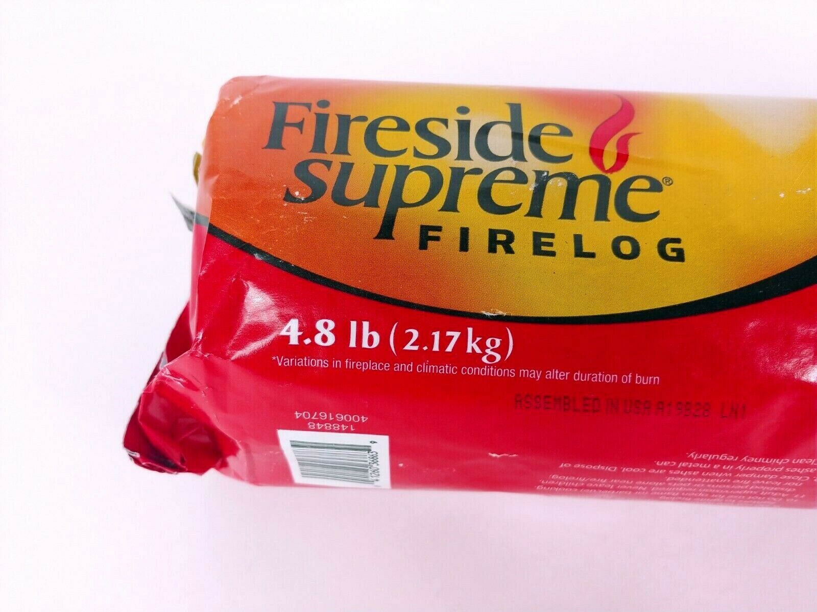 Fireside Supreme firelog starter log 4 Hour burn 4.8 lb ez cleanup fast start up - Fresh Stock Dated January 2026