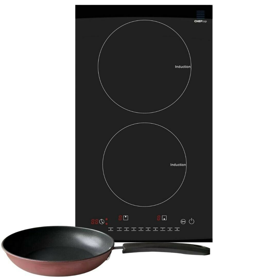 Induction Cooker 2 Burner Cooktop 1800W Digital Electric Cooktop INCLUDES PAN! - Fresh Stock Dated February 2026