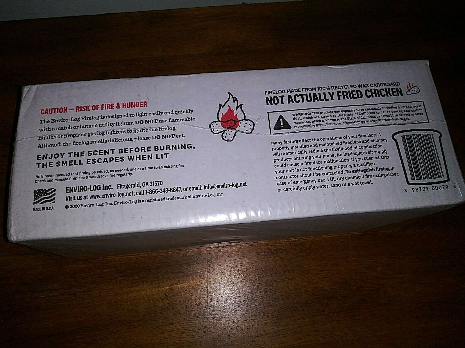 KFC 11 Herbs Spices Fire Log EnviroLog Firelog Chicken Scented Limited - Fresh Stock Dated December 2025