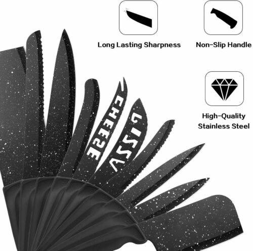 17Pcs Kitchen Knives Set Stainless Steel Chef Knife With Block Non-Slip Handle - Fresh Stock Dated January 2026