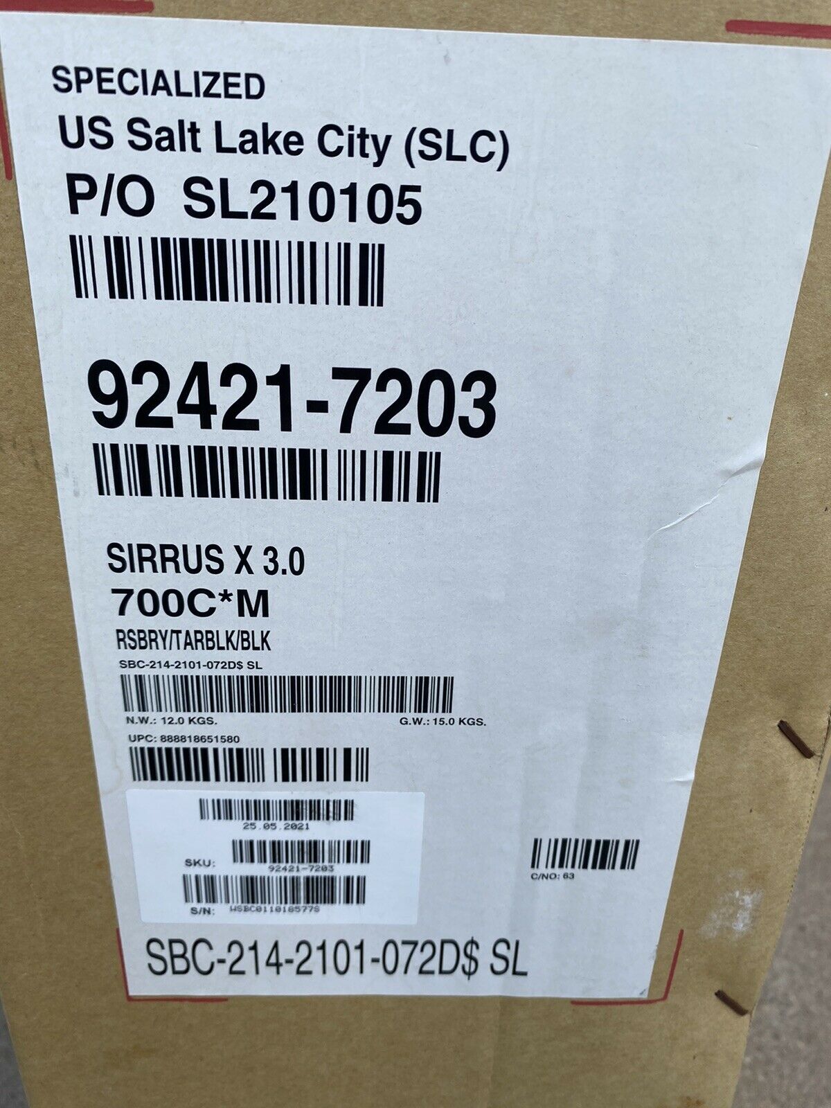 specialized bicycle sirrus x 3.0 size m 2021 - Fresh Stock Dated December 2025