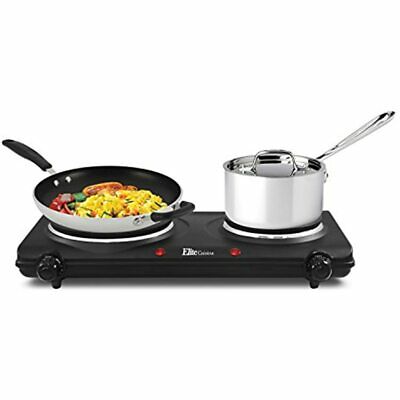 Countertop Double Electric Hot Burner Dual Controls Flat Cast Iron FREE SHIPPING - Fresh Stock Dated February 2026