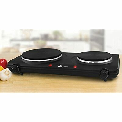 Countertop Double Electric Hot Burner Dual Controls Flat Cast Iron FREE SHIPPING - Fresh Stock Dated February 2026