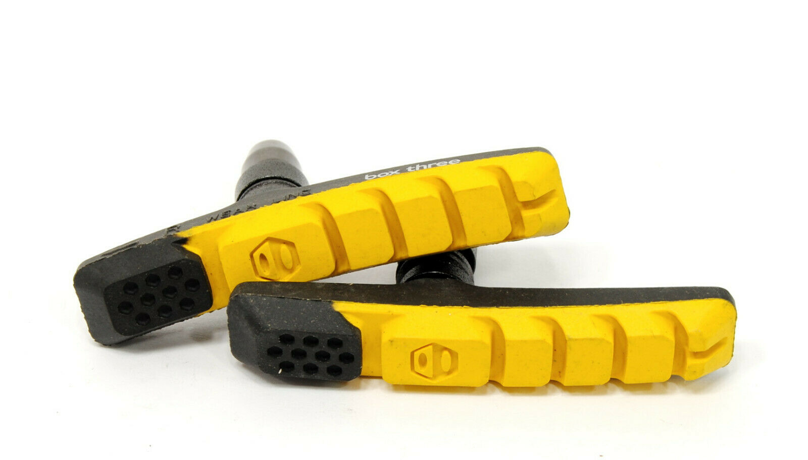 BOX COMPONENTS THREE AIR FLOW BMX Bike V-Brake Pads 70mm Yellow - Fresh Stock Dated December 2025