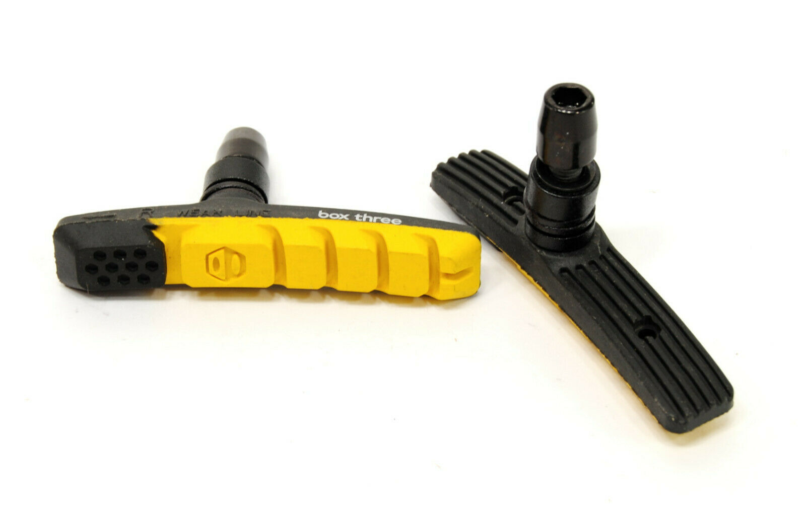 BOX COMPONENTS THREE AIR FLOW BMX Bike V-Brake Pads 70mm Yellow - Fresh Stock Dated December 2025