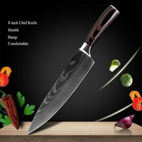 4Pcs Kitchen Knife Set Damascus Pattern Stainless Steel Professional Chef Knives - Fresh Stock Dated January 2026