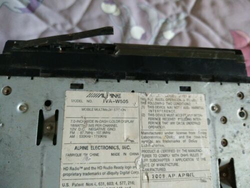 ALPINE IVA-W505 Mobile Multimedia Station No Working only for parts - Fresh Stock Dated January 2026