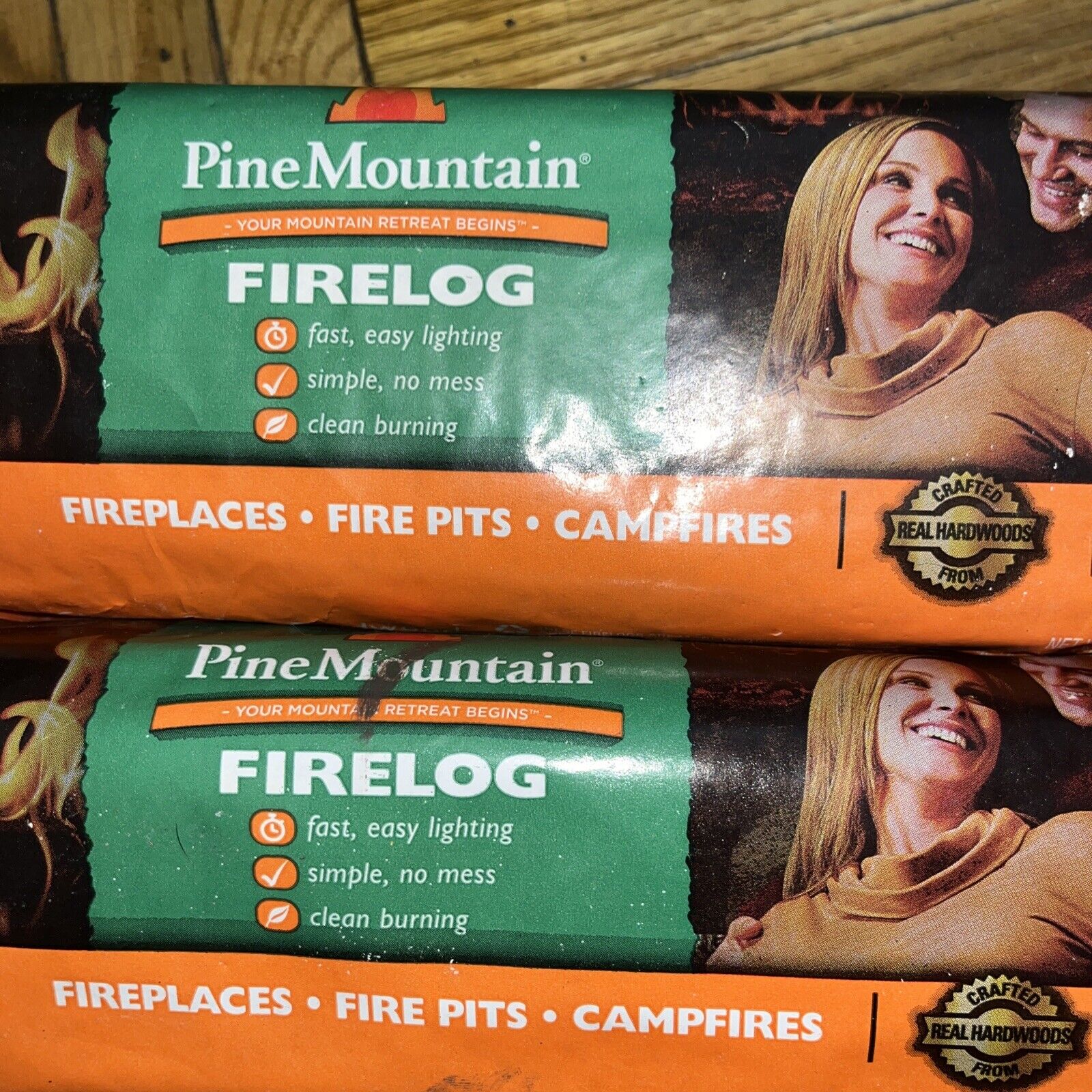 NEW X2 Pine Mountain 3-Hour Clean Burn Fire Logs Indoor/Outdoor - Easy Start - Fresh Stock Dated January 2026