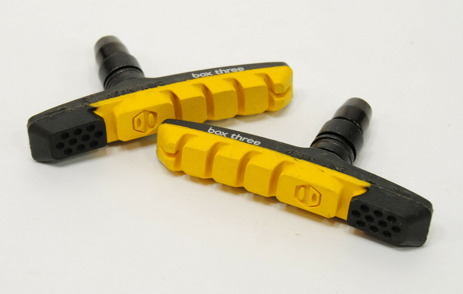 BOX COMPONENTS THREE AIR FLOW BMX Bike V-Brake Pads 70mm Yellow - Fresh Stock Dated December 2025