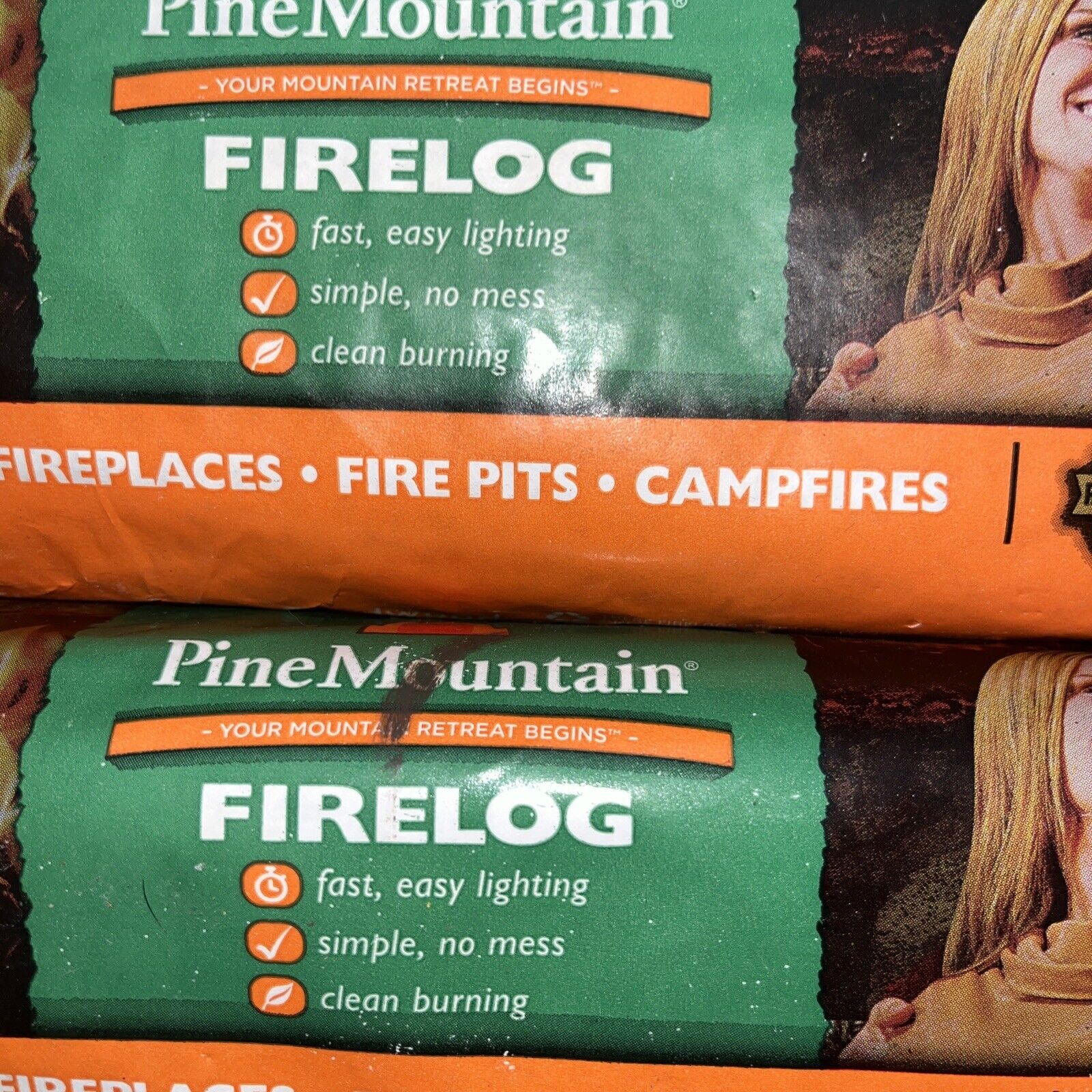 NEW X2 Pine Mountain 3-Hour Clean Burn Fire Logs Indoor/Outdoor - Easy Start - Fresh Stock Dated January 2026