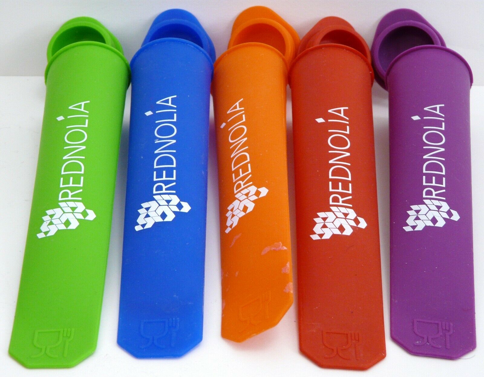 Rednolia Silicone Popsicle Molds and Ice Pop Maker with Attached Lids Set of 5 - Fresh Stock Dated February 2026