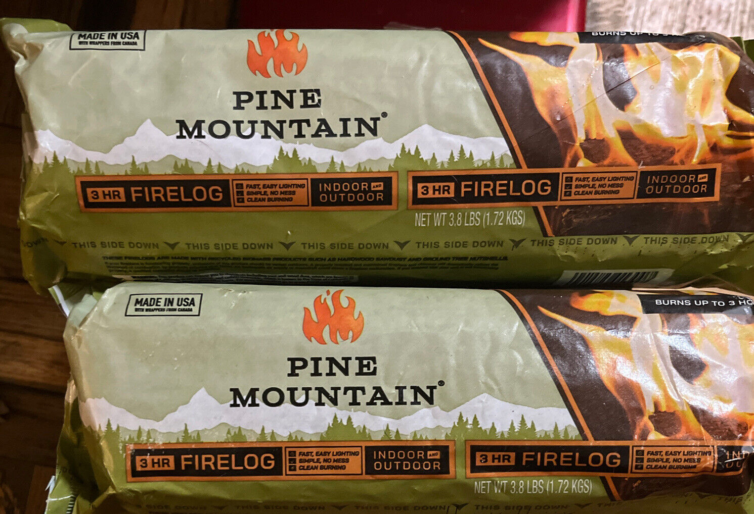 NEW X2 Pine Mountain 3-Hour Clean Burn Fire Logs Indoor/Outdoor - Easy Start - Fresh Stock Dated January 2026