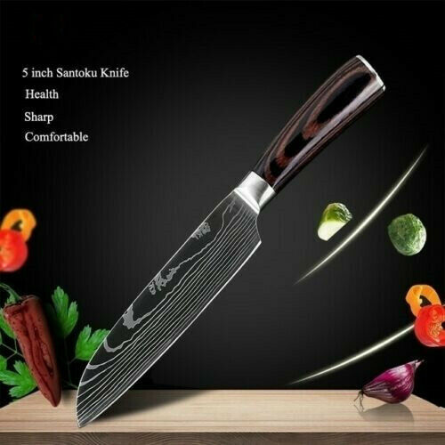 4Pcs Kitchen Knife Set Damascus Pattern Stainless Steel Professional Chef Knives - Fresh Stock Dated January 2026