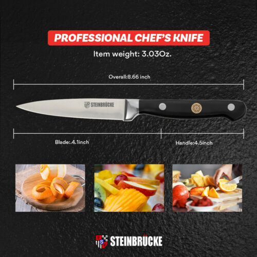 4 inch Paring Knife Fruit Knife Peeling Knife German Steel Sharp Kitchen Knife - Fresh Stock Dated January 2026