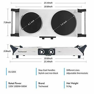 Electric Stove Double Infrared Ceramic Hot Plate For Cooking Two Control Cooktop - Fresh Stock Dated February 2026
