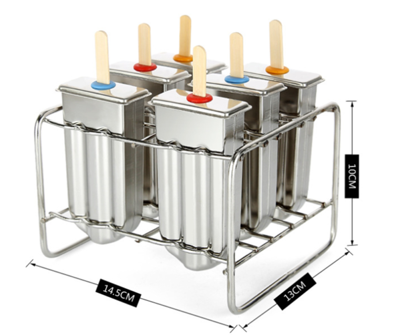 6Pcs Stainless Steel Pop Popsicle Mold Maker Lolly DIY Frozen Ice Cream Mould US - Fresh Stock Dated February 2026