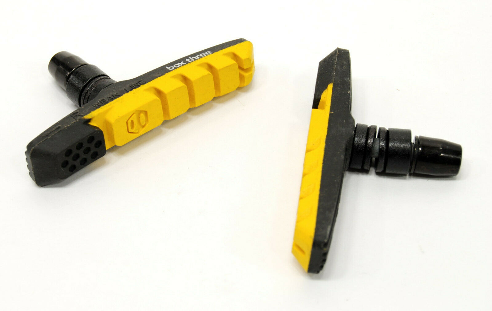 BOX COMPONENTS THREE AIR FLOW BMX Bike V-Brake Pads 70mm Yellow - Fresh Stock Dated December 2025