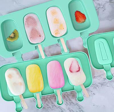 Popsicle Molds for Kids, 2 Pcs Silicone Cake Pop Mold 4 Cavities B-Green - Fresh Stock Dated February 2026