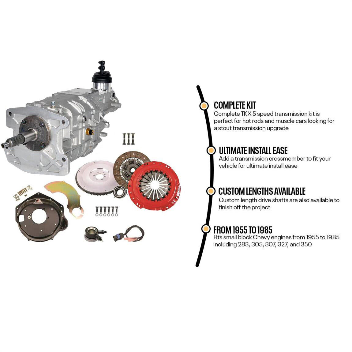 Speedway Motors SBC Transmission Kit, 5-Speed, TKX, 500 HP - Fresh Stock Dated December 2025