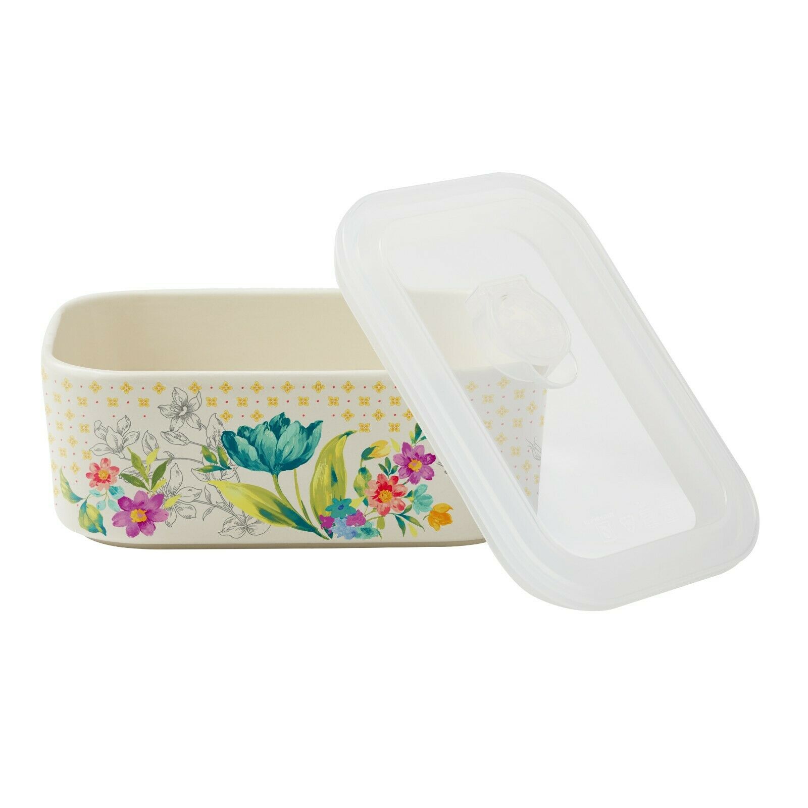 Sweet Rose 6-Piece Rectangle Ceramic Nesting Bowl Set, Free shipping. - Fresh Stock Dated December 2025