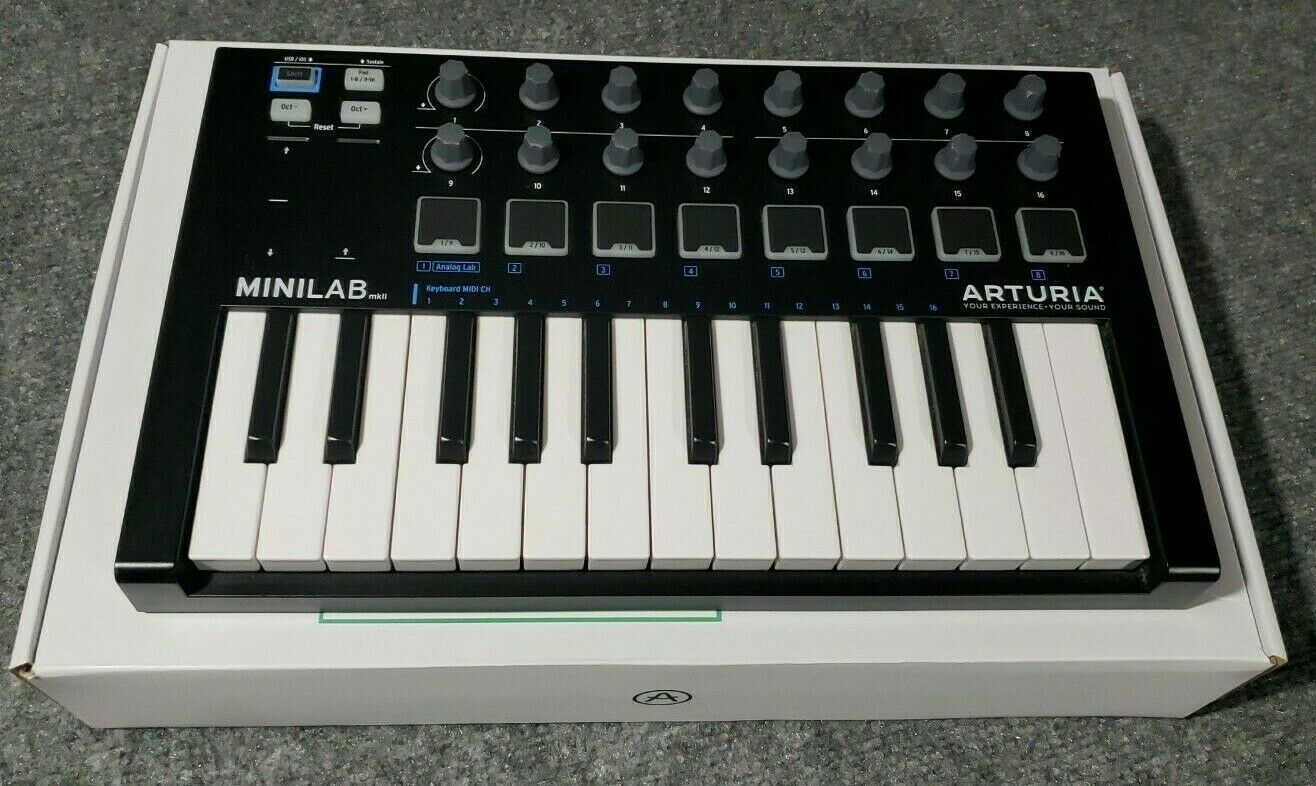 Arturia MiniLab MkII Mk2 Black Edition 25 Slim-Key Controller 16 Encoders EUC - Fresh Stock Dated December 2025