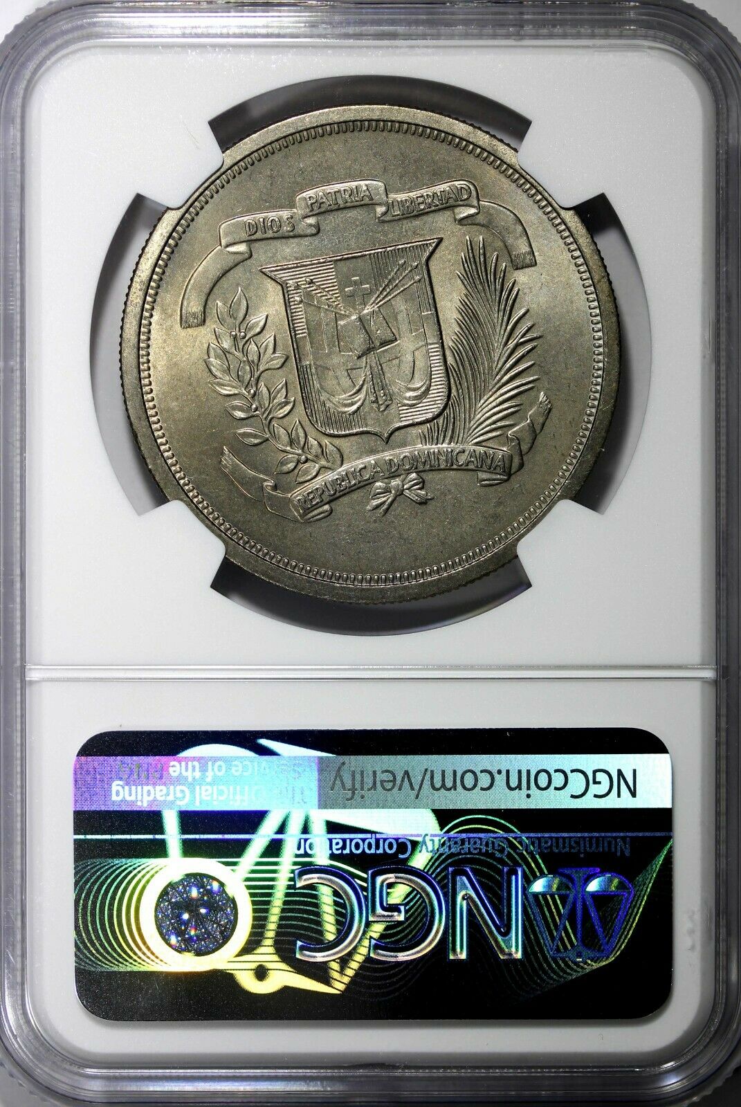 Dominican Republic 1978 1 Peso NGC MS64 Mintage-35,000 Toning KM# 53 (037) - Fresh Stock Dated December 2025