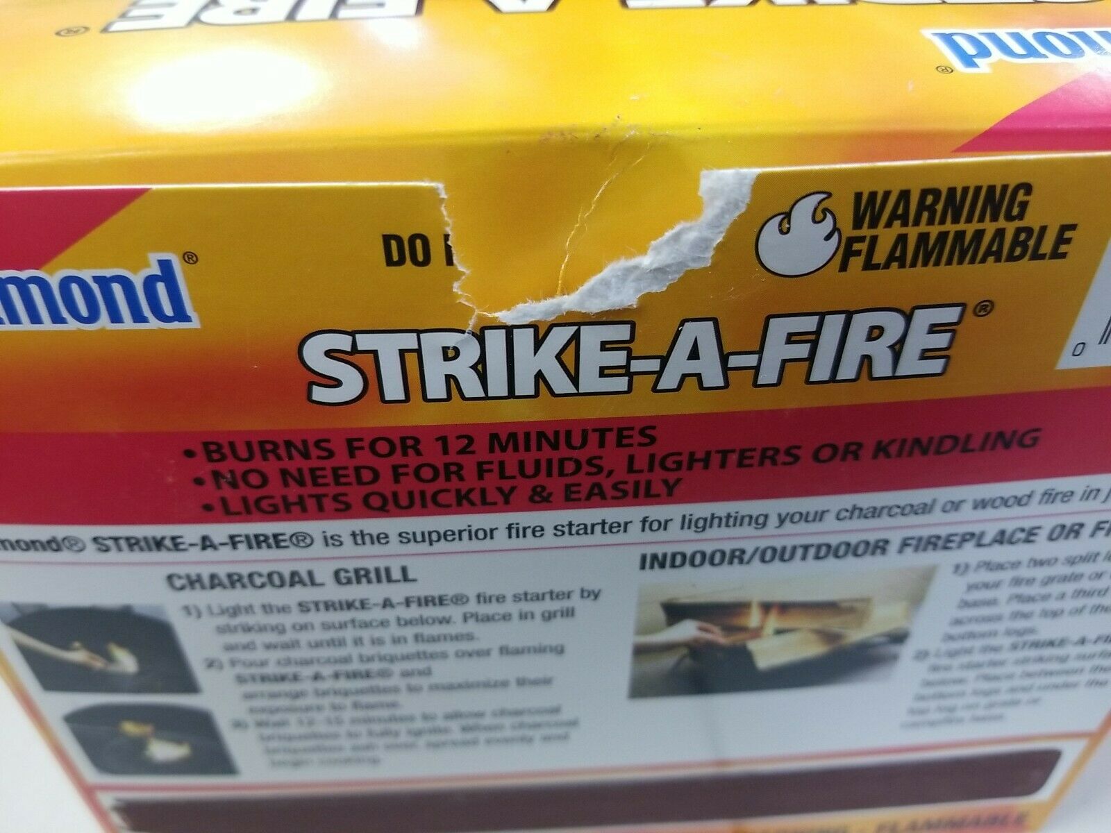 Diamond Strike A Fire Flame Starters Strike on Box Lot of 3 boxes !!! - Fresh Stock Dated December 2025