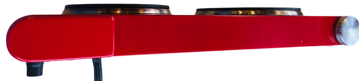 Ginny's Red Double Burner Cast Iron Plate 1800 W Tabletop Cooks Portable Tested - Fresh Stock Dated February 2026