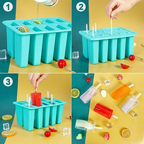Hibery 10-Cavities Popsicle Maker Mold DIY Reusable Silicone Popsecle Molds E... - Fresh Stock Dated February 2026