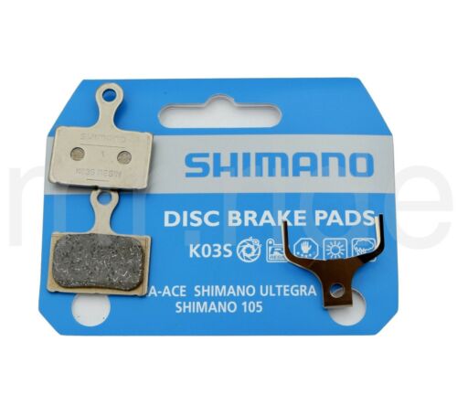1 Pair Shimano Disc Brake Resin Pad (K03S) W/ Spring BR-R9170,R8070,RS805, RS505 - Fresh Stock Dated December 2025
