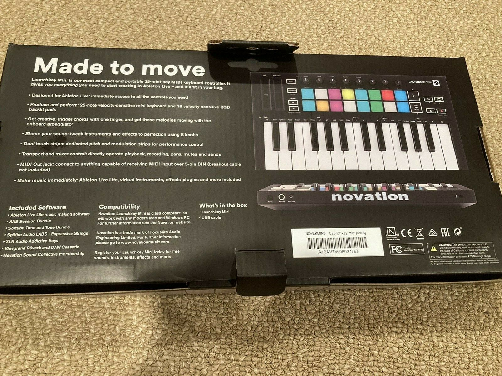 Novation Launchkey Mini Mk3 25 Mini-key Midi Keyboard Controller - Fresh Stock Dated December 2025