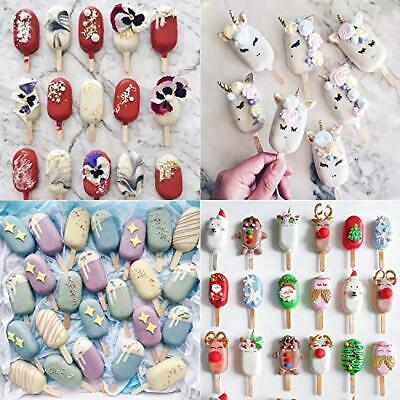 Popsicle Molds for Kids, 2 Pcs Silicone Cake Pop Mold 4 Cavities B-Green - Fresh Stock Dated February 2026