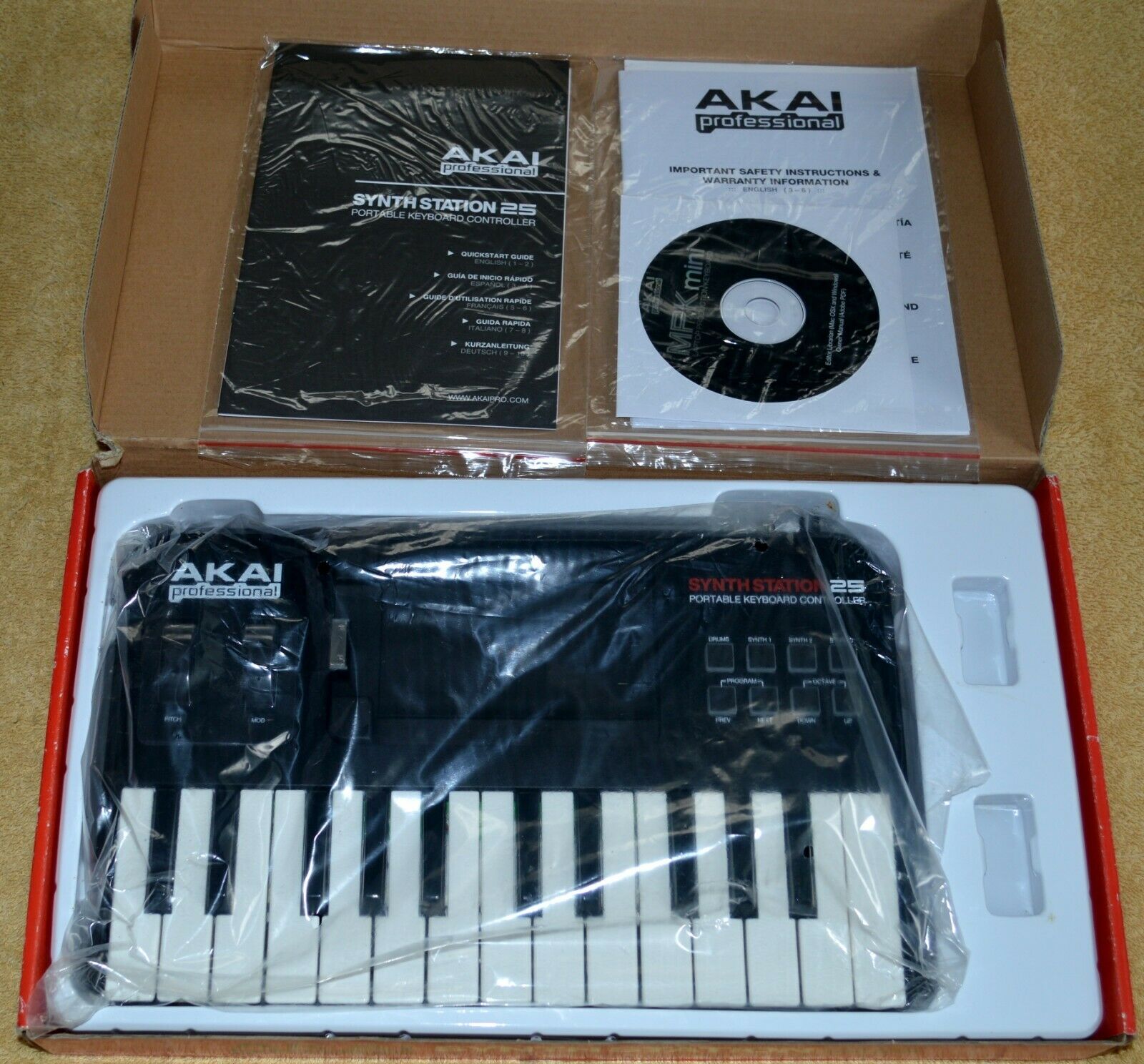 NEW AKAI PROFESSIONAL SYNTH STATION 25 KEYBOARD CONTROLLER PORTABLE NEW IN BOX - Fresh Stock Dated December 2025