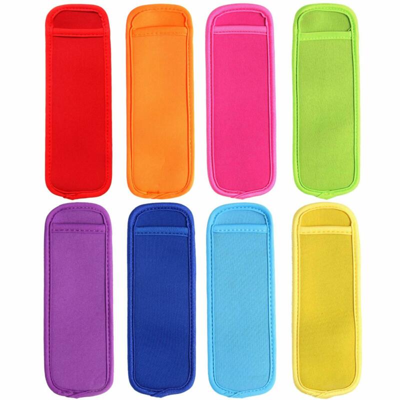 24 Pack Reusable Popsicle Bags Ice Pop Sleeves Antifreezing Sleeves 8 Colors - Fresh Stock Dated February 2026