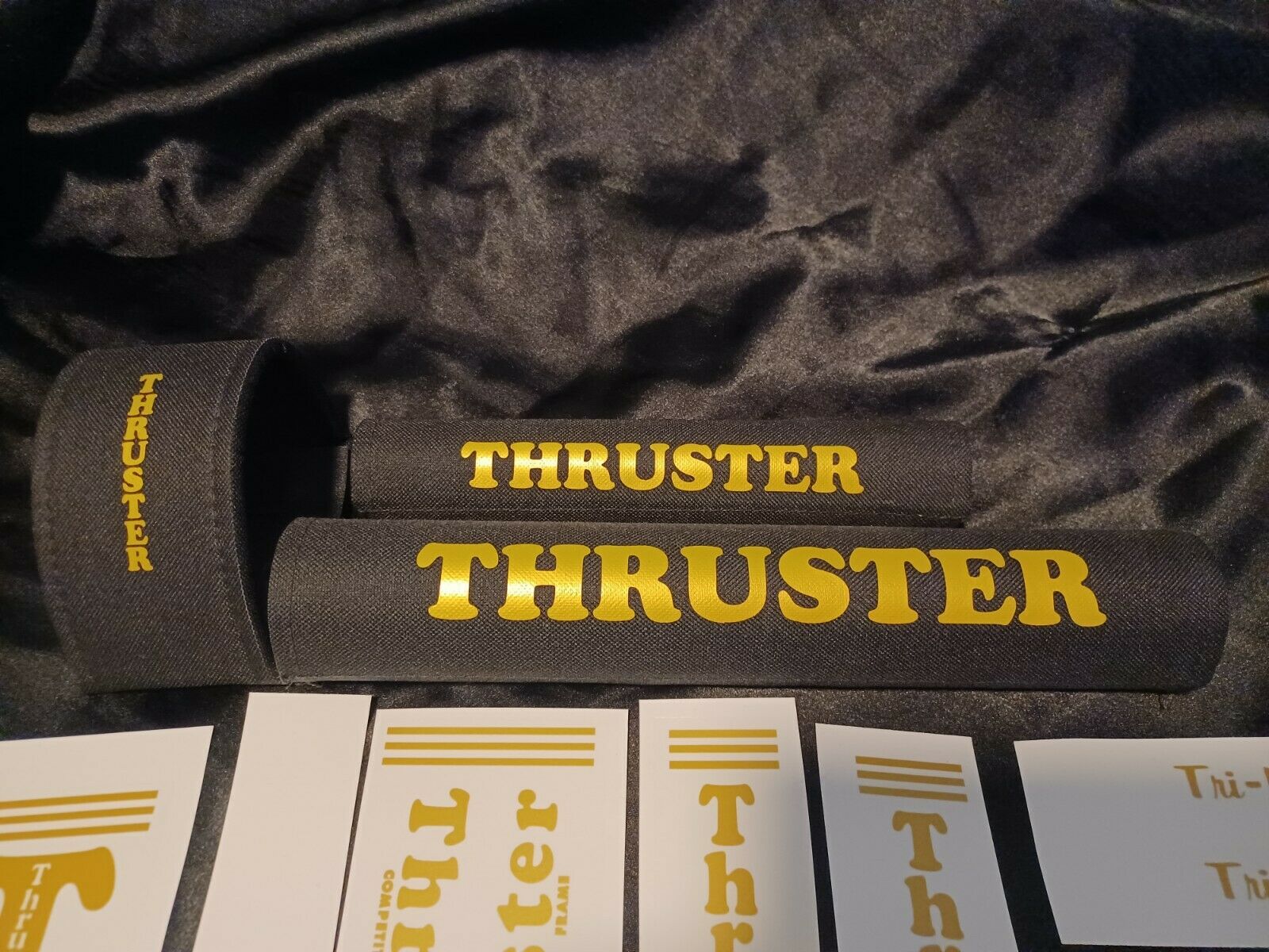 New Re-pop THRUSTER TRI Power XL Sticker & Pad Set Gold BMX Hutch Haro Mongoose - Fresh Stock Dated December 2025