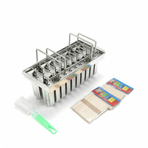 20pcs Commercial Stainless Steel Ice Lolly Popsicle Molds Popsicle Mold Holder - Fresh Stock Dated February 2026