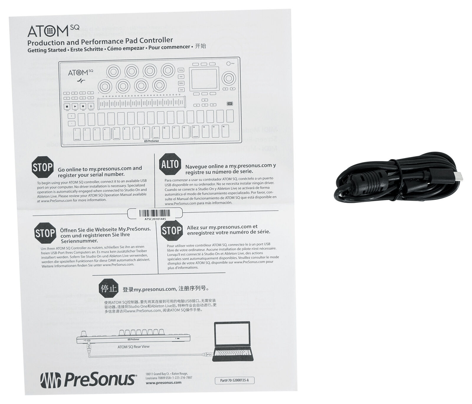PRESONUS ATOM SQ Hybrid MIDI USB Keyboard Pad Ableton Production DJ Controller - Fresh Stock Dated December 2025