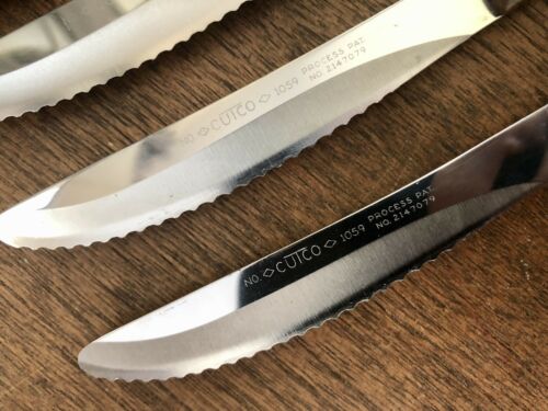 Set of 8 Vintage Cutco Serrated Steak Knives #1059. - Fresh Stock Dated January 2026