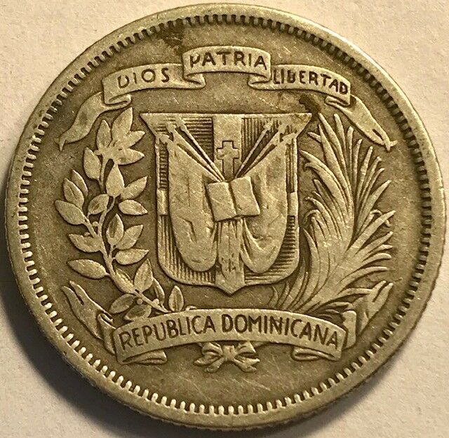 DOMINICAN REPUBLIC - Silver 25 Centavos - 1939 - KM-20 - Very Fine - KEY DATE! - Fresh Stock Dated December 2025