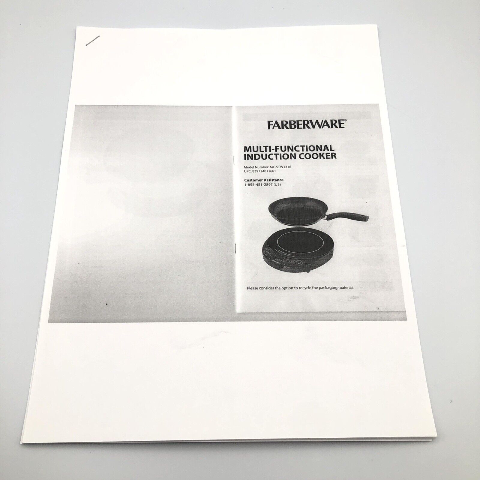 Farberware Multi Setting Induction Burner Cooking Hotplate MC-STW1316 - Fresh Stock Dated February 2026