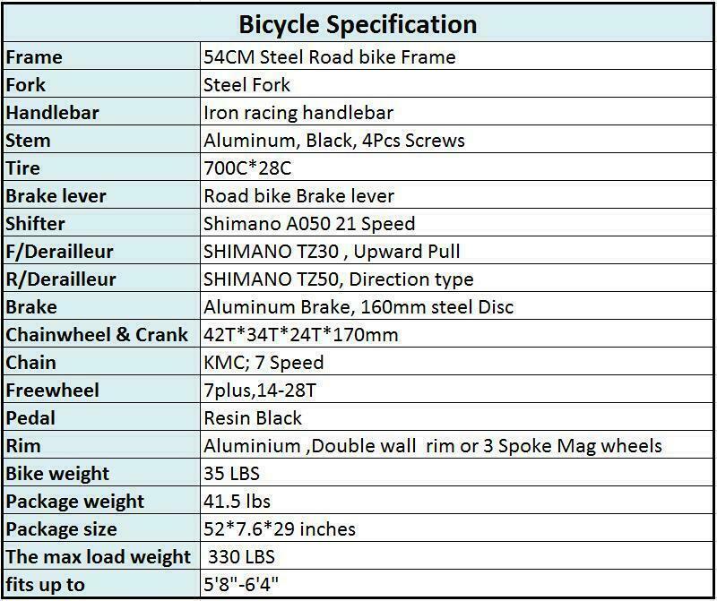 2021 Road Bike Shimano 21 Speed Bicycle 700C Mens Bikes 54cm Daul Disc Brakes XL - Fresh Stock Dated December 2025